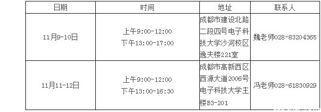 2017年电子科技大学MBA现场确认时间11月9-12日